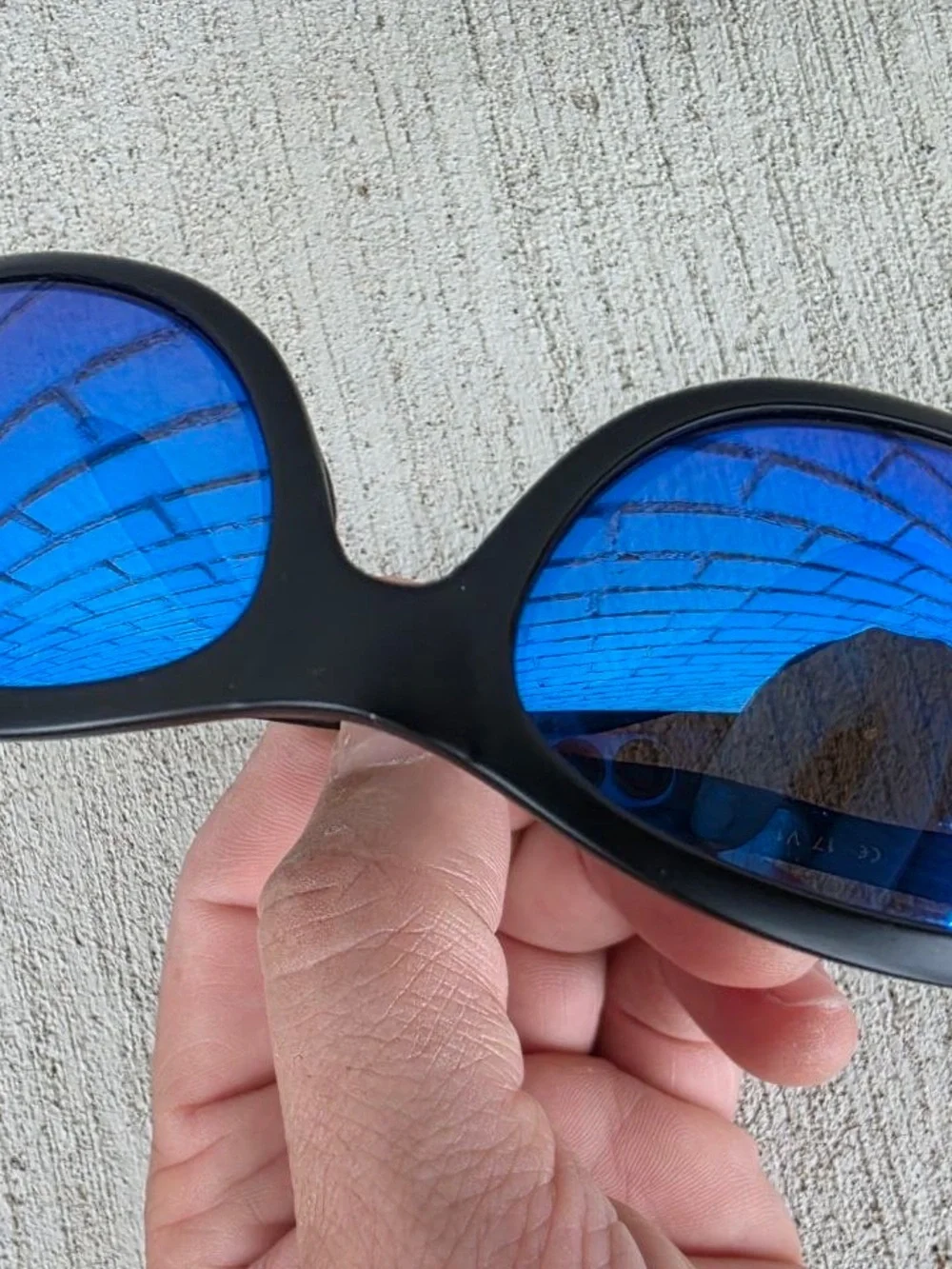 Costa Del Mar Fathom FA11 Blue Mirror Polarized Sunglasses Black w/ Cork Case